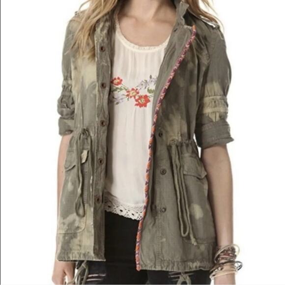 Free People Boho Embroidered Coat Jacket - Picture 9 of 10